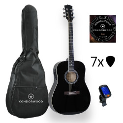Condorwood AD-200 BK akustiline kitarr koos STARTER komplektiga