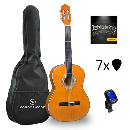 Condorwood C130 4/4 klassikaline kitarr koos STARTER komplektiga Condorwood C130 4/4 klassikaline kitarr koos STARTER komplektiga
