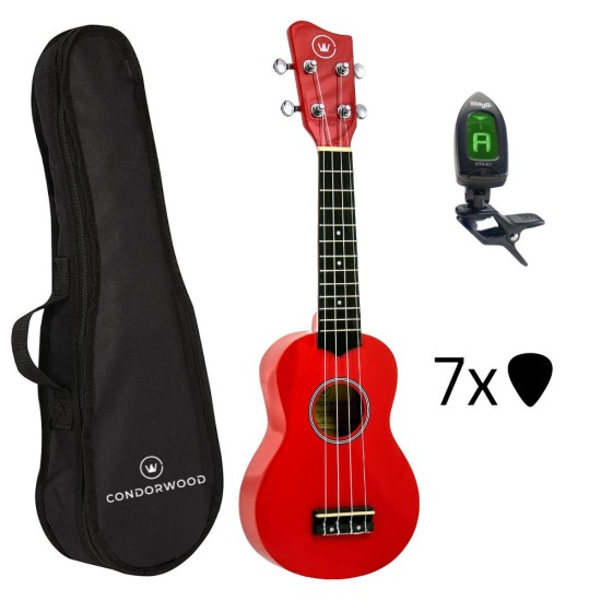 Condorwood US-2101 RD sopran ukulele koos STARTER komplektiga