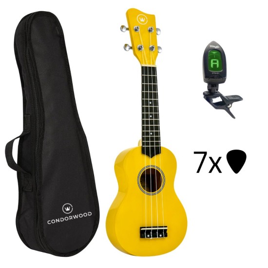 Condorwood US-2101 YW sopran ukulele koos STARTER komplektiga