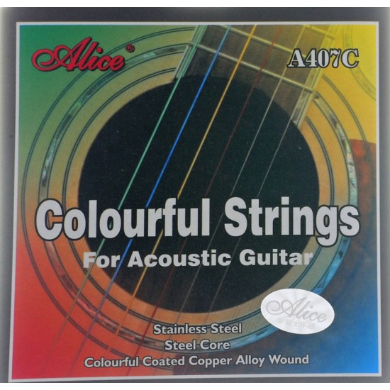 Alice A407C värvilised keeled akustilisele kitarrile
